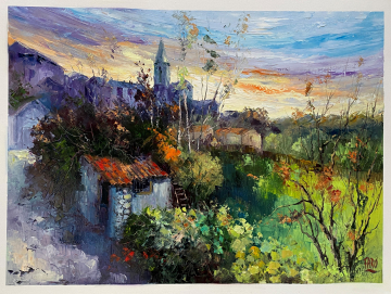 Roger FAGES - coucher de soleil à Chateauponsac (87)